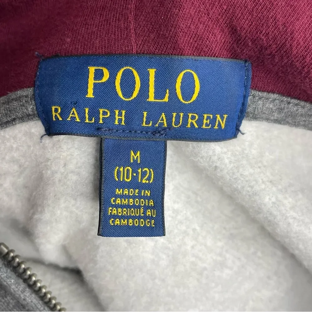 POLO RALPH LAUREN Boy’s Size Medium (10-12) Zippered Hoodie